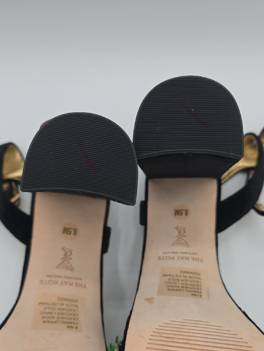 ANTONIO MELANI Black Velvet Heels with Green Tinsel and Red & Gold Ornaments - Picture 17 of 17
